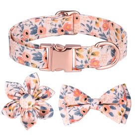 Detachable Hexapetalous Flowers Dog Collar (Option: Orange-L)