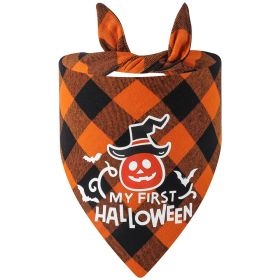 Plaid Luminous Halloween Pet's Saliva Towel (Option: Double Layer Style 1-65x45x45)