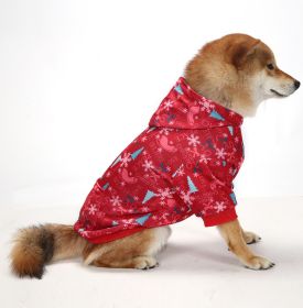 Christmas Dog Clothes Thickened Plaid Hooded Two-leg Sweater (Option: Christmas Series-S)