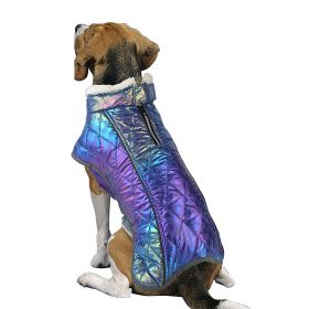 Pet Clothes Waterproof Velvet Warm (Option: Dazzling Blue-XL)