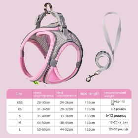 Hand Holding Rope Pet Dog Breast Strap Summer Breathable (Option: Pink-L)